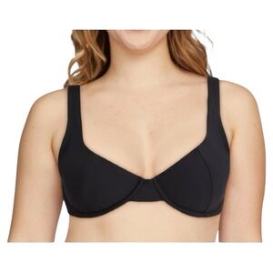 Time and Tru Women's Black Underwire Swim Bikini Top Adjustable Size XL (16-18)